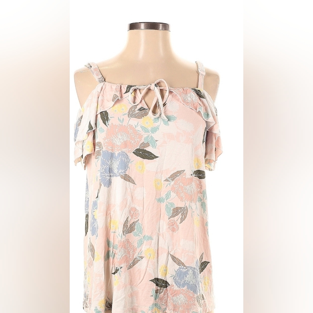 Torrid cold shoulder floral pink top - Picture 5 of 7